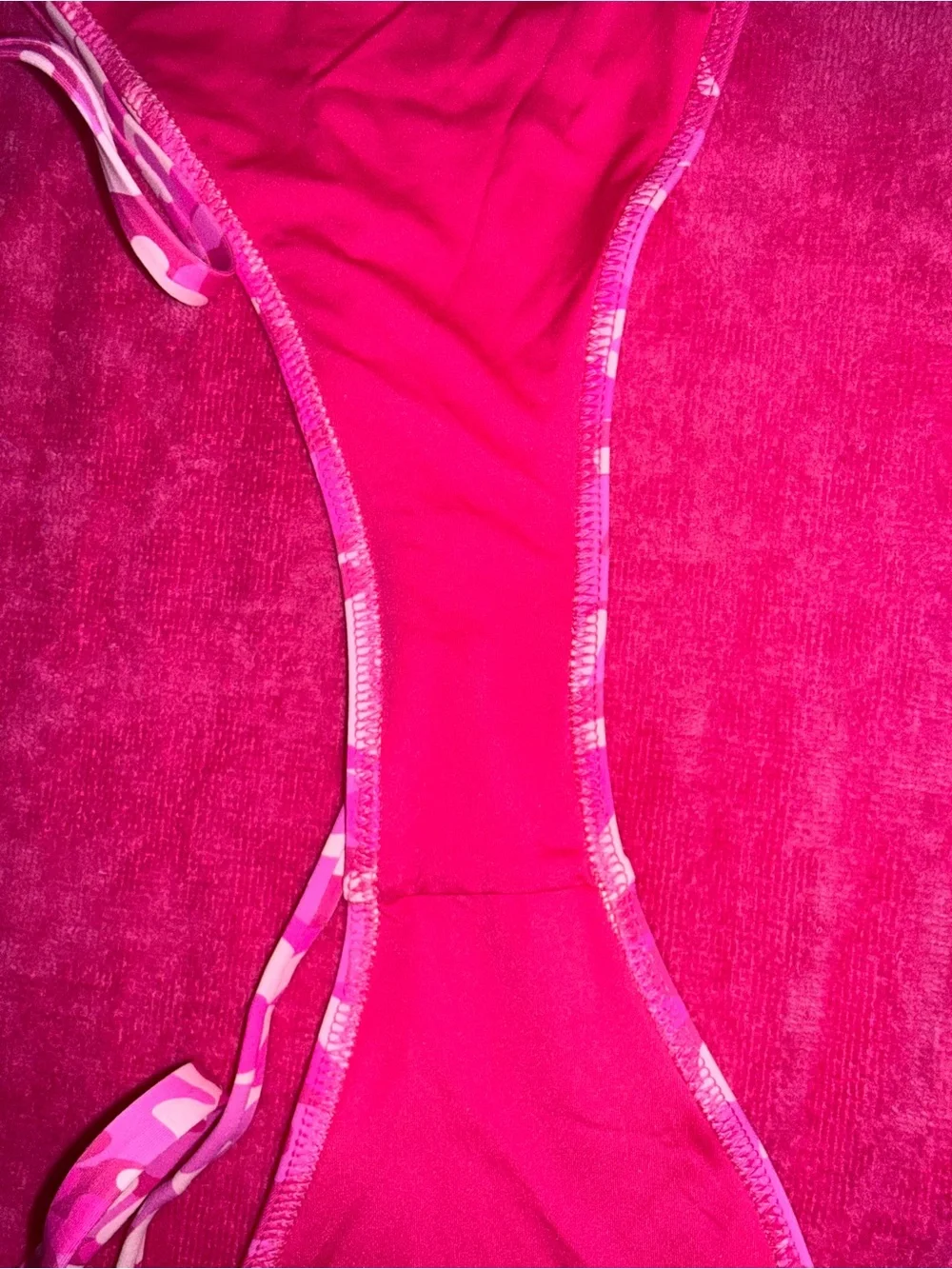 SKIMS Pink Camo Triangle String Bikini